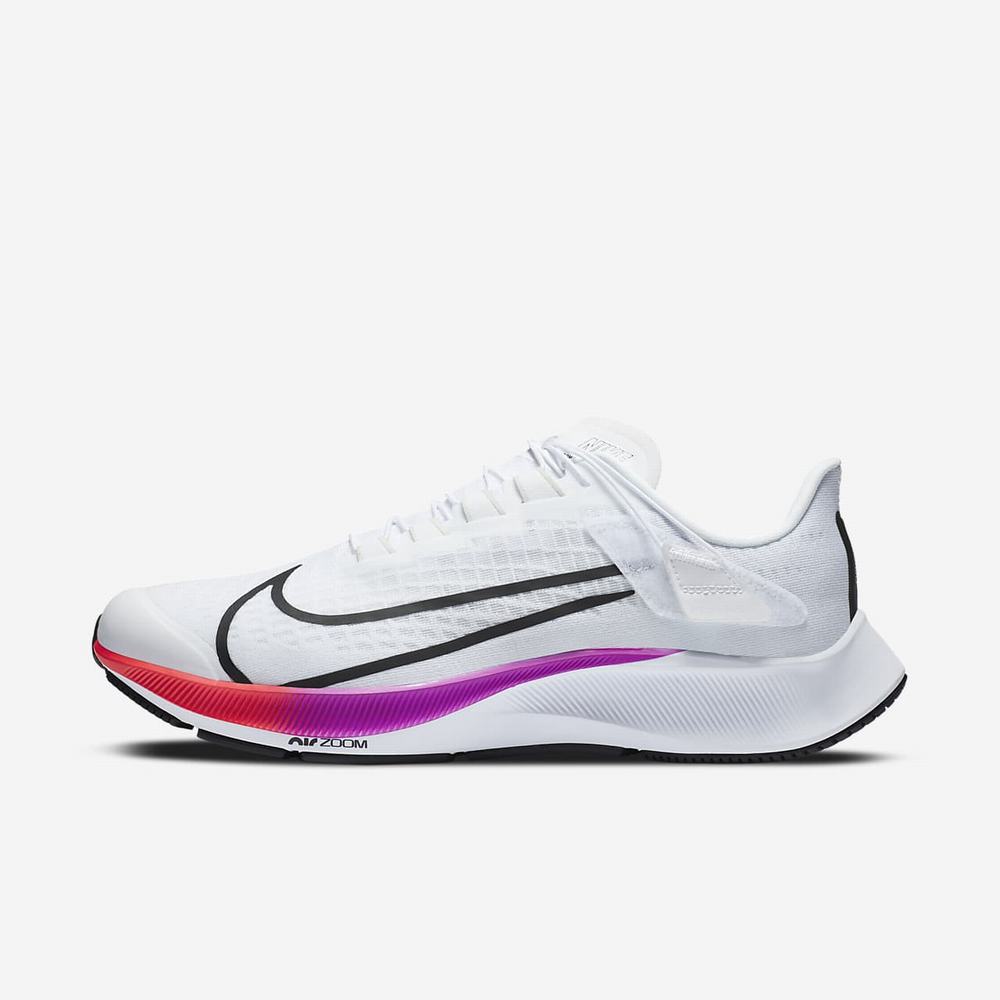 Chaussure De Running Nike Air Zoom Pegasus 37 FlyEase Blanche 4295-017 White/Hyper Violet/Spruce Aura/Flash Crimson Homme | LCP-83734203